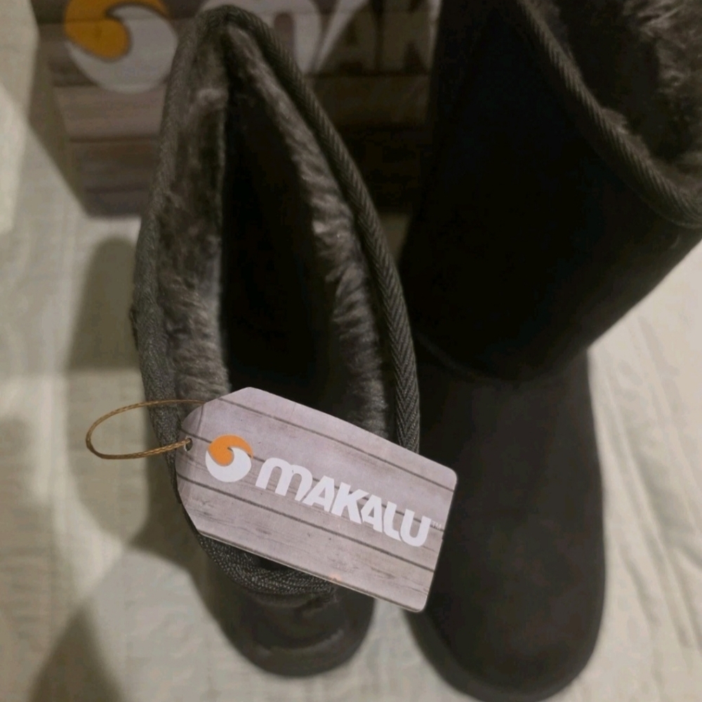 Women's Makalu Kinsley Suede Mid-Calf Boots Grey Size 10 New - Picture 7 of 9